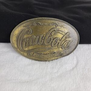 Vintage 1970s Coca-Cola Belt Buckle "5 Cents At Fountain" Soda Collectible